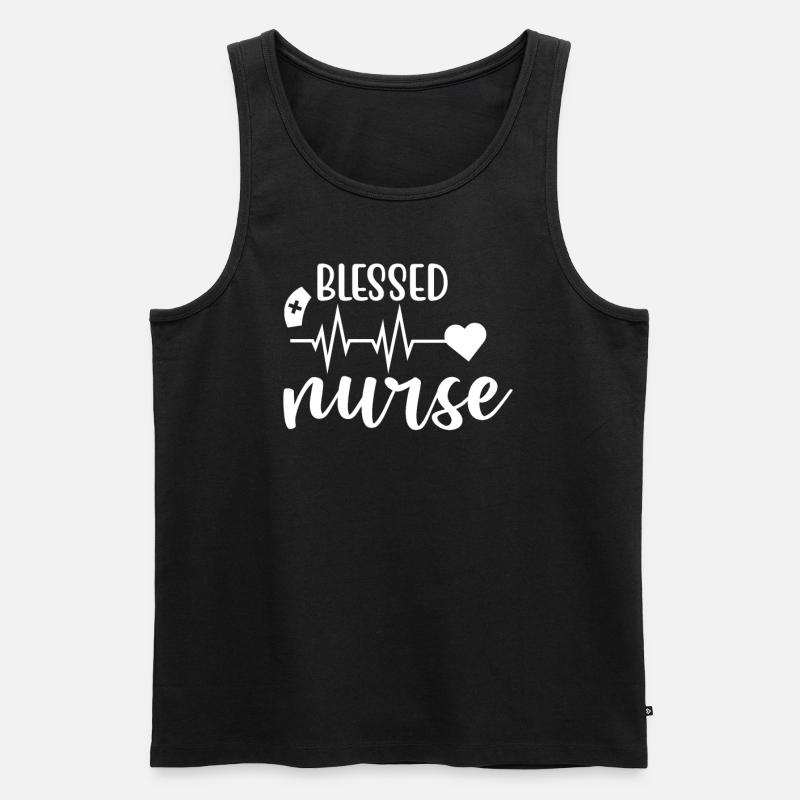 Blessed nurse Krankenschwester - Männer Premium Bio Tank Top - Schwarz