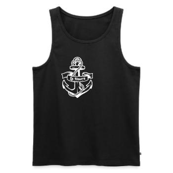 Le Havre Port Anchor Souvenir Port City - Men's Premium Organic Tank Top - black - Front - Michal (187cm)