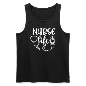SISTER LIFE - Men's Premium Organic Tank Top - black - Front - Michal (187cm)