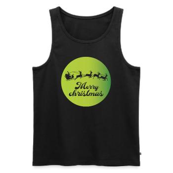 Lustiges Fröhliche Weihnachten Christmas Design - Männer Premium Bio Tank Top - Schwarz - Vorne - AI Model Male 178 light (178cm)