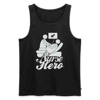 Krankenschwester Held - Männer Premium Bio Tank Top - Schwarz - Vorne - Michal (187cm)