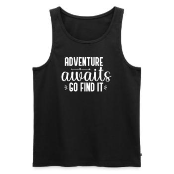 Vacances amoureux de la nature Camping dicton amusant - Débardeur bio Premium Homme - noir - Devant - Michal (187cm)
