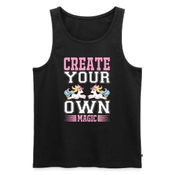 Erschaffe deine eigene Magie Unicorn - Männer Premium Bio Tank Top - Schwarz - Vorne - AI Model Male 178 light (178cm)