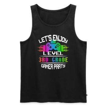 Level 3RD GRADE keep calm and game on - Männer Premium Bio Tank Top - Schwarz - Vorne - Michal (187cm)