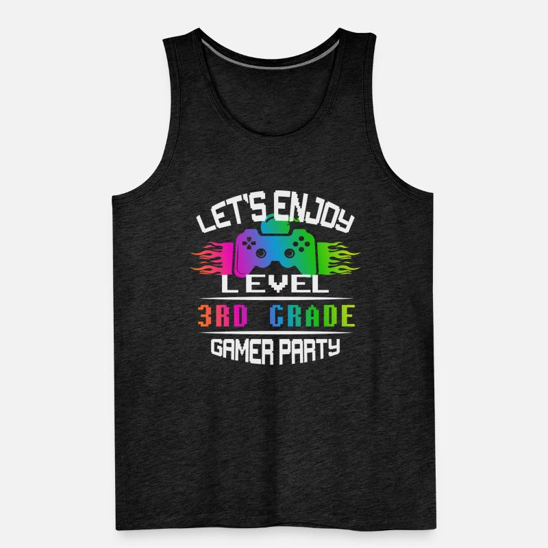 Level 3RD GRADE keep calm and game on Men's Premium Organic Tank Top