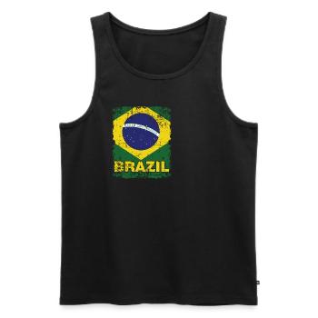 Drapeau brésilien Brésil brésilien - Débardeur bio Premium Homme - noir - Devant - AI Model Male 178 light (178cm)