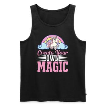Erschaffe deine eigene Magie Unicorn - Männer Premium Bio Tank Top - Schwarz - Vorne - AI Model Male 178 light (178cm)