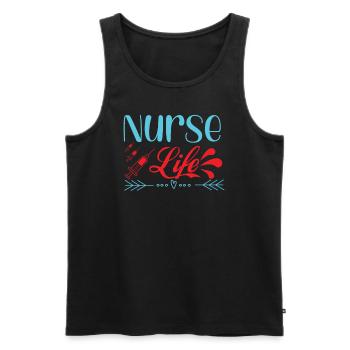 KRANKENSCHWESTER Nurse Life - Men's Premium Organic Tank Top - black - Front - Michal (187cm)