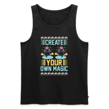 Erschaffe deine eigene Magie Unicorn - Männer Premium Bio Tank Top - Schwarz - Vorne - AI Model Male 178 light (178cm)