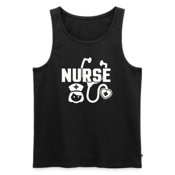 Krankenschwester - Männer Premium Bio Tank Top - Schwarz - Vorne - AI Model Male 178 light (178cm)