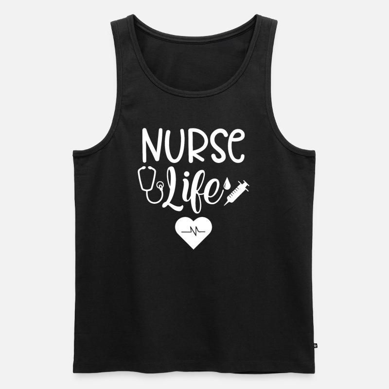 Krankenschwester Leben - Männer Premium Bio Tank Top - Schwarz