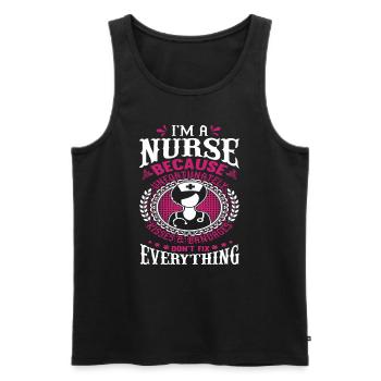 Nurse - Men's Premium Organic Tank Top - black - Front - Michal (187cm)