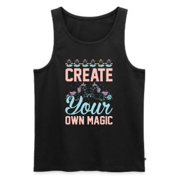 Erschaffe deine eigene Magie Unicorn - Männer Premium Bio Tank Top - Schwarz - Vorne - AI Model Male 178 light (178cm)