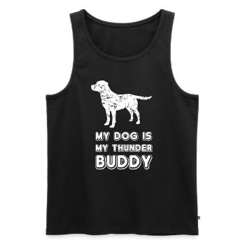 Mein Hund ist mein Thunder Buddy - Männer Premium Bio Tank Top - Schwarz - Vorne - AI Model Male 178 light (178cm)