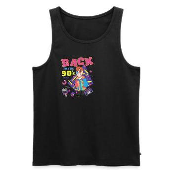 Back To 90's Gift Music 90s Party Retro - Men's Premium Organic Tank Top - black - Front - AI Model Male 178 light (178cm)