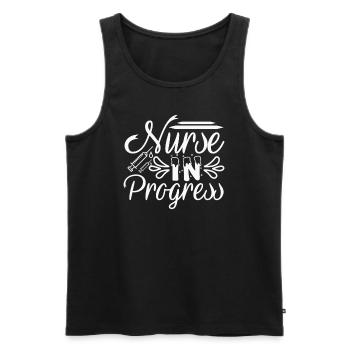 Nurse in Progress - Men's Premium Organic Tank Top - black - Front - AI Model Male 178 light (178cm)
