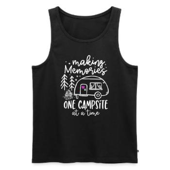 Camping Erinnerungen - Männer Premium Bio Tank Top - Schwarz - Vorne - AI Model Male 178 light (178cm)