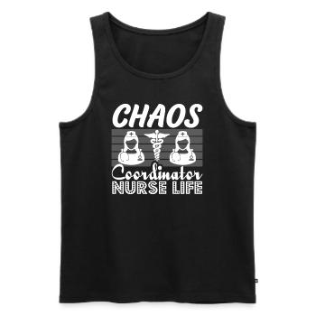 Chaos Coordinator Nurse - Men's Premium Organic Tank Top - black - Front - AI Model Male 178 light (178cm)