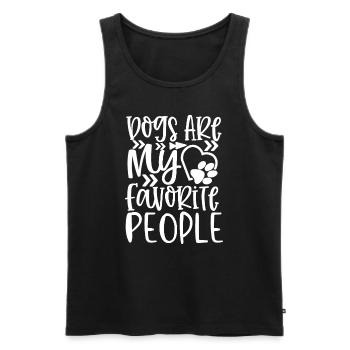 Les chiens sont mes personnes préférées - Débardeur bio Premium Homme - noir - Devant - Michal (187cm)