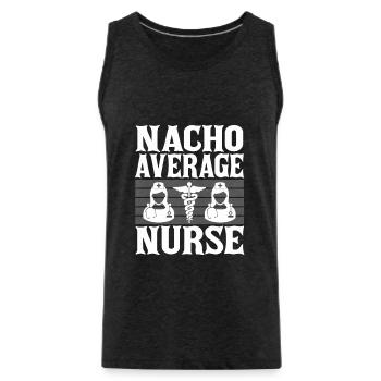 Nacho Average Nurse - Men's Premium Organic Tank Top - charcoal grey - Front - Alexander (188cm)