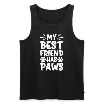 My best friend has paws - Men's Premium Organic Tank Top - black - Front - Michal (187cm)