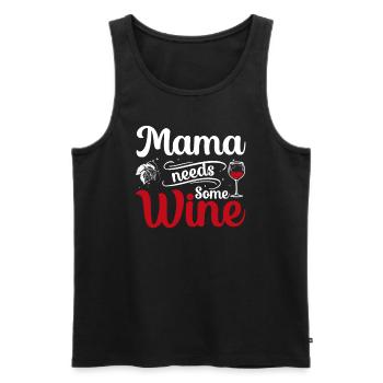Mom needs some wine - Men's Premium Organic Tank Top - black - Front - AI Model Male 178 light (178cm)