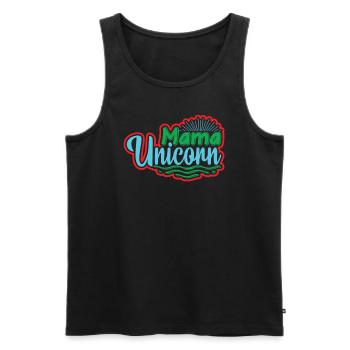 Mama Einhorn Licorne - Débardeur bio Premium Homme - noir - Devant - Michal (187cm)