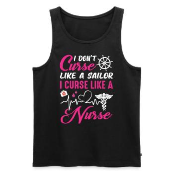 Curse like a nurse - Men's Premium Organic Tank Top - black - Front - AI Model Male 178 light (178cm)