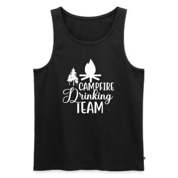 Campfire Drinking Team Hiking Shirt - Men's Premium Organic Tank Top - black - Front - Michal (187cm)