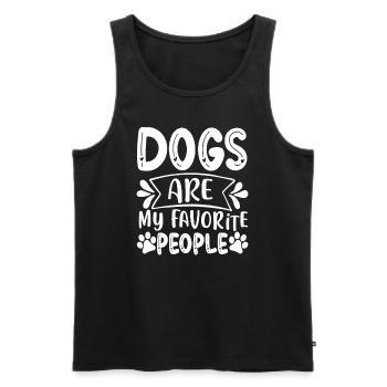 Les chiens sont mes personnes préférées - Débardeur bio Premium Homme - noir - Devant - Michal (187cm)