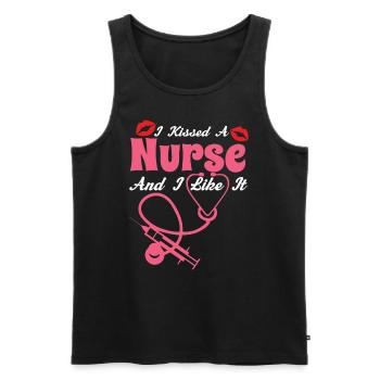Ich küsste eine Krankenschwester - Männer Premium Bio Tank Top - Schwarz - Vorne - Michal (187cm)