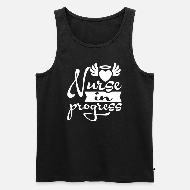 Krankenschwester in Progress - Männer Premium Bio Tank Top - Schwarz