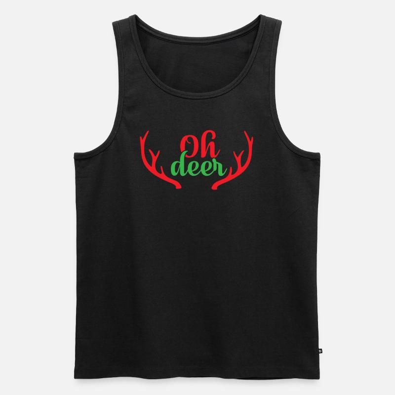 Oh Hirsche - Männer Premium Bio Tank Top - Schwarz