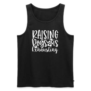 Dog training is exhausting - Men's Premium Organic Tank Top - black - Front - AI Model Male 178 light (178cm)