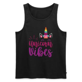 Einhorn Unicorn Vibes - Débardeur bio Premium Homme - noir - Devant - Michal (187cm)