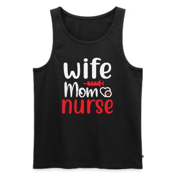 Ehefrau Mom Krankenschwester - Männer Premium Bio Tank Top - Schwarz - Vorne - Michal (187cm)