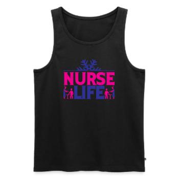 NURSE Nurse - Men's Premium Organic Tank Top - black - Front - Michal (187cm)