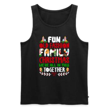 Altmodische Familienweihnacht Ugly Christmas - Männer Premium Bio Tank Top - Schwarz - Vorne - AI Model Male 178 light (178cm)