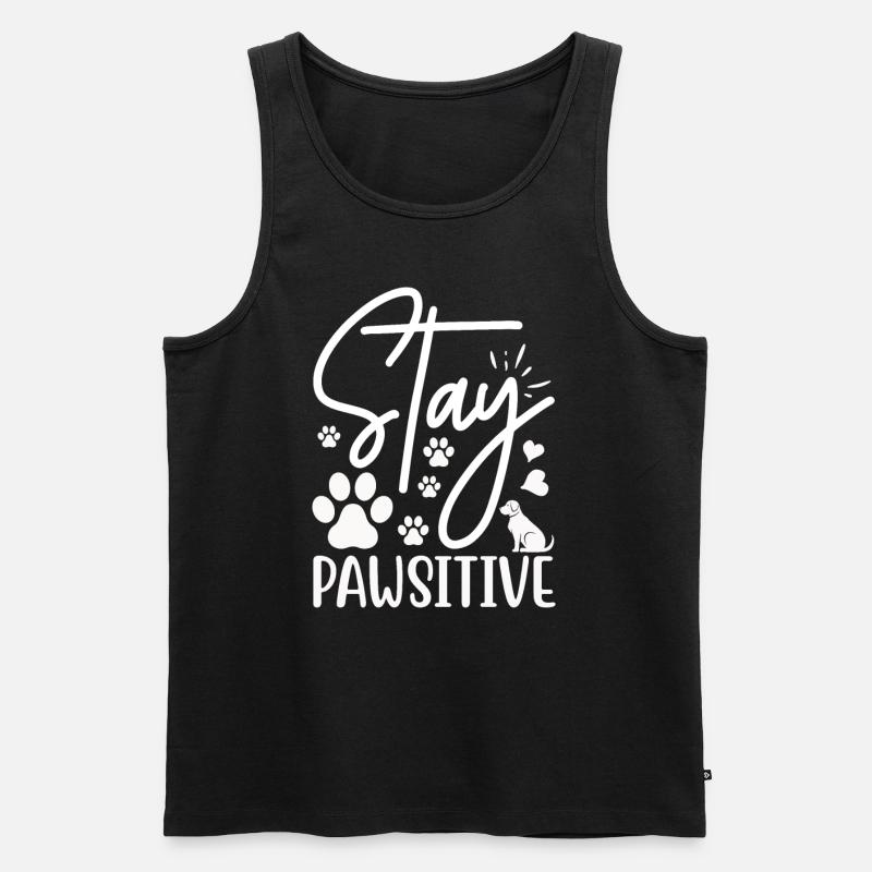 Bleiben pawsitive - Männer Premium Bio Tank Top - Schwarz