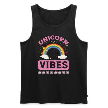 Einhorn Unicorn Vibes - Débardeur bio Premium Homme - noir - Devant - Michal (187cm)