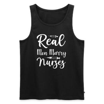 De vrais hommes épousent des infirmières - Débardeur bio Premium Homme - noir - Devant - Michal (187cm)