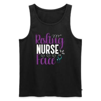 Resting Nurse Face - Männer Premium Bio Tank Top - Schwarz - Vorne - AI Model Male 178 light (178cm)