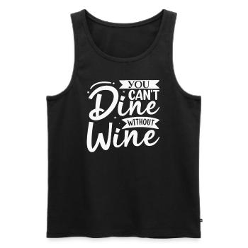 Man kann nicht ohne Wein speisen - Männer Premium Bio Tank Top - Schwarz - Vorne - AI Model Male 178 light (178cm)