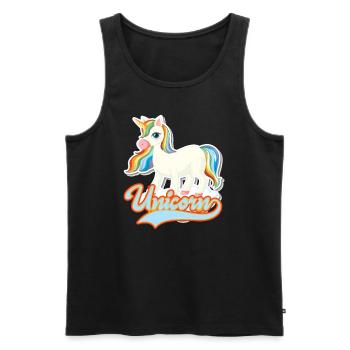 Licorne Einhorn - Débardeur bio Premium Homme - noir - Devant - Michal (187cm)