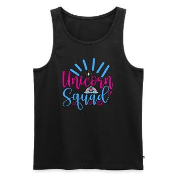 Einhorn Squad Unicorn - Männer Premium Bio Tank Top - Schwarz - Vorne - Michal (187cm)