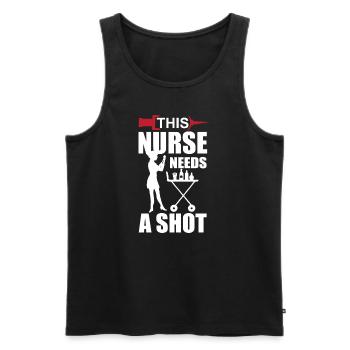Diese Krankenschwester braucht einen Shoot - Männer Premium Bio Tank Top - Schwarz - Vorne - Michal (187cm)