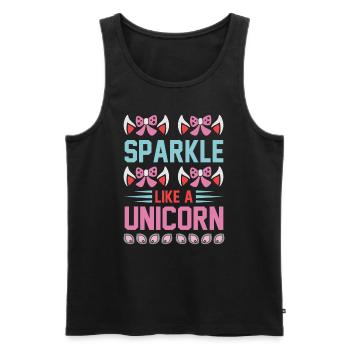 Glitzern wie ein Einhorn Unicorn - Männer Premium Bio Tank Top - Schwarz - Vorne - Michal (187cm)