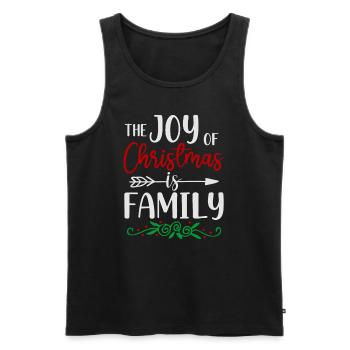 La joie de Noël, c’est la famille - Débardeur bio Premium Homme - noir - Devant - AI Model Male 178 light (178cm)