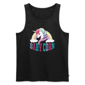 Einhorn UNICORN Bébé - Débardeur bio Premium Homme - noir - Devant - AI Model Male 178 light (178cm)