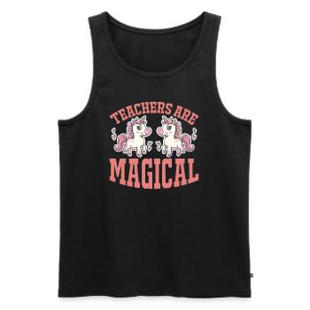 Lehrer sind magisch Unicorn - Männer Premium Bio Tank Top - Schwarz - Vorne - Michal (187cm)
